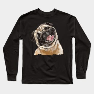 Pug Life Legends Stylish Doggy Tee, Canine Couture Triumphs Long Sleeve T-Shirt